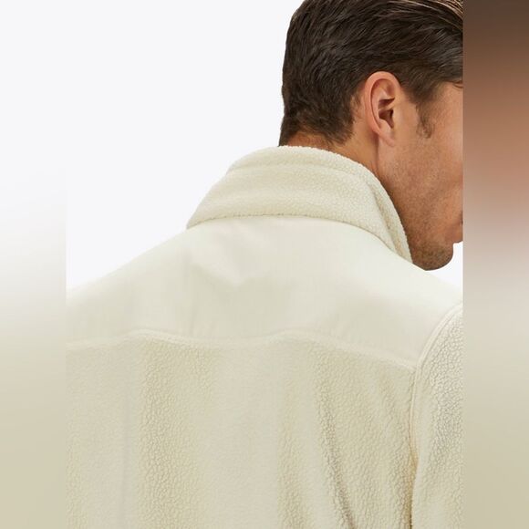 CUTS Polartec® Sherpa Full Zip Jacket XXL Cream Men’s | Tech Fleece Minimalist - Picture 2 of 10